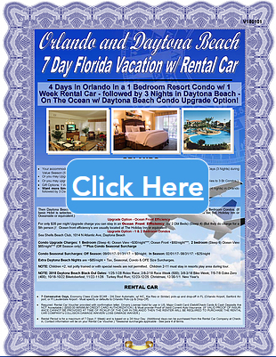 1-7 Day Orlando & The Beach Vacation