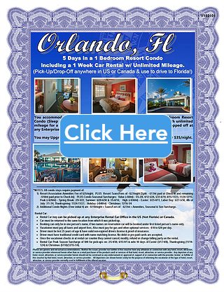5-5 Day Orlando 1 or 2 Br Condo Vacation